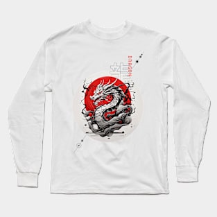 Dragon AI east japan china ink design Long Sleeve T-Shirt